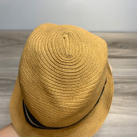 Vintage Goorin Bros Fedora Hat 100% Paper Tan Black Band Size Small Hipsters